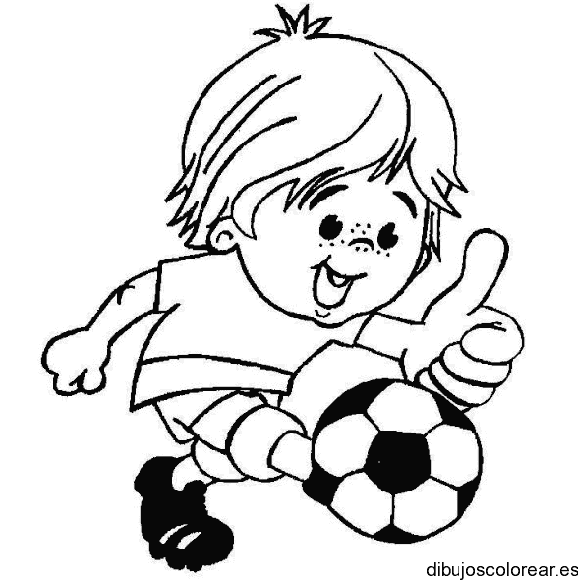 Dibujo de un niño futbolista