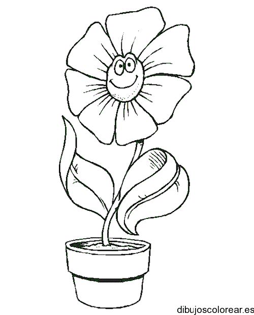 Dibujo de una flor en un tiesto