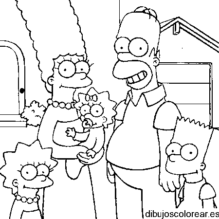 Dibujo de la familia Simpson