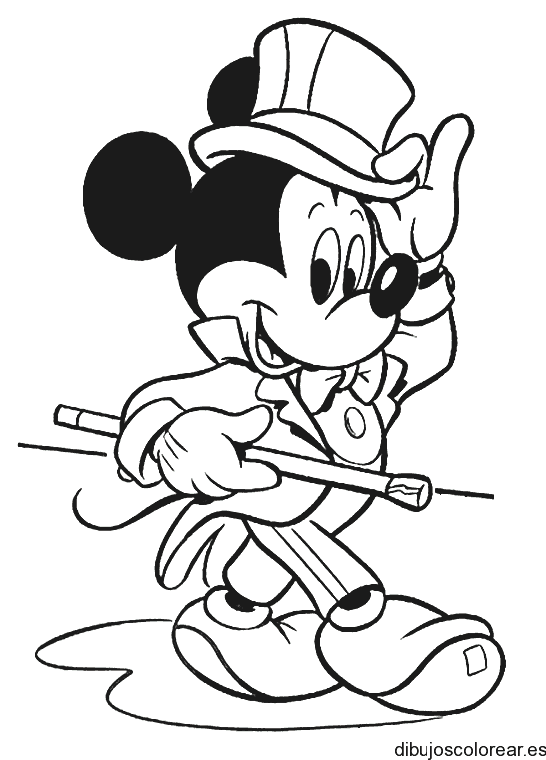 Dibujo de Mickey Mouse vestido de mago