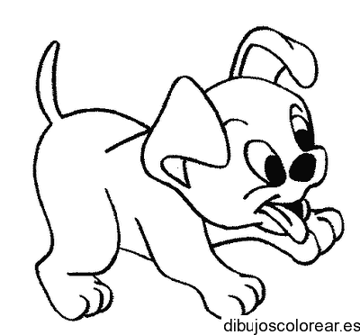 Dibujo de un perrito jugando