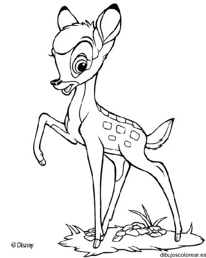 Dibujo de Bambi en el bosque