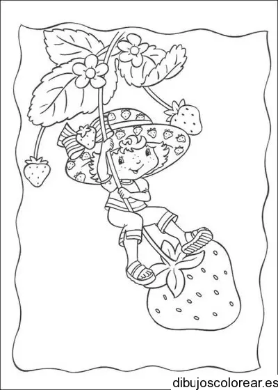 Dibujo de Fresita sobre una fresa