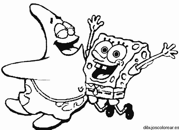 Dibujo de Bob y Patricio riendo