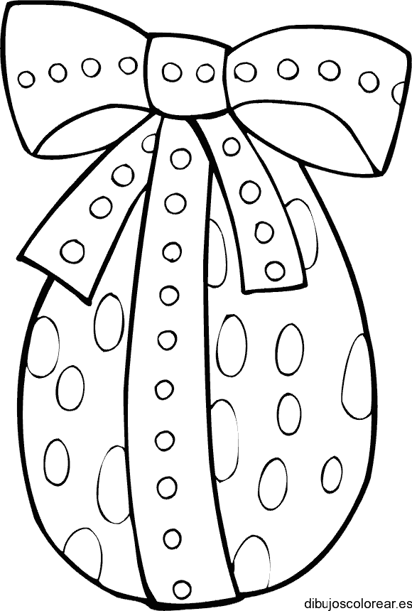Dibujo de un huevo de pascua con un moño