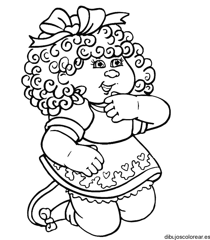 Dibujo de una muñeca con un lazo