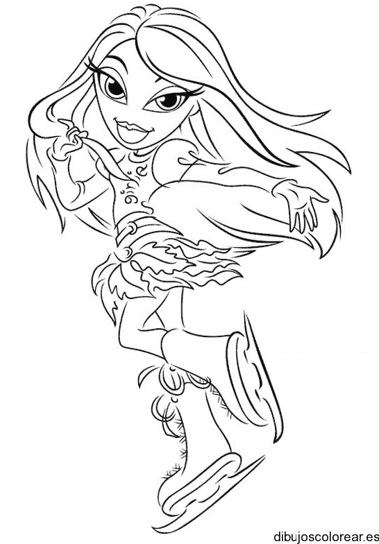 Dibujo de una Bratz con patines