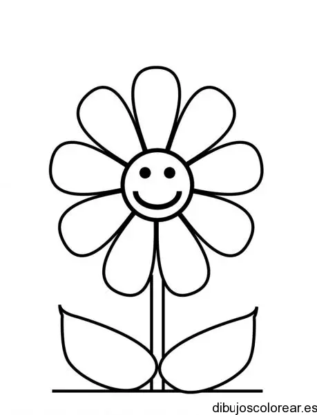 Dibujo de una margarita sonriente