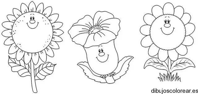 Dibujo de tres florecitas