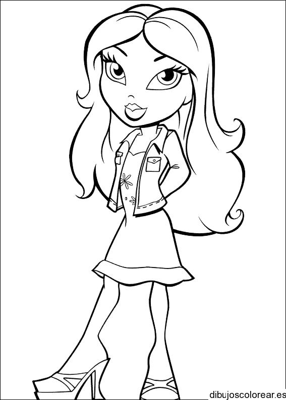 Dibujo de una Bratz con chaleco