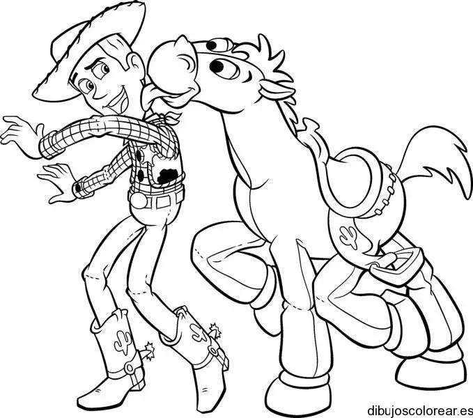 Dibujo de Woody y el caballo