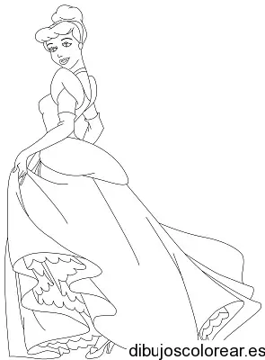 Dibujo de Cenicienta huyendo de fiesta
