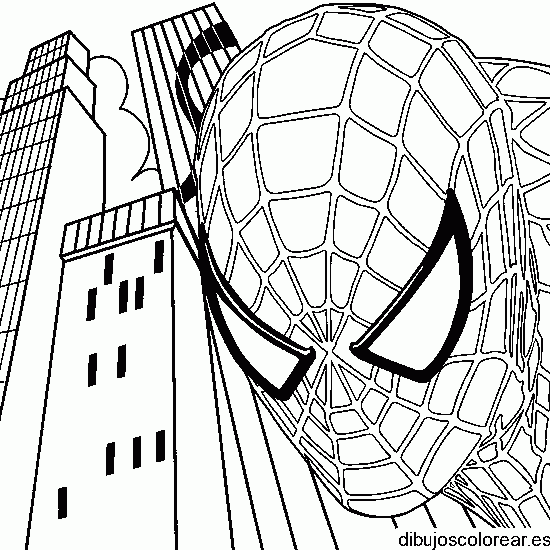 Dibujo del rostro de Spiderman
