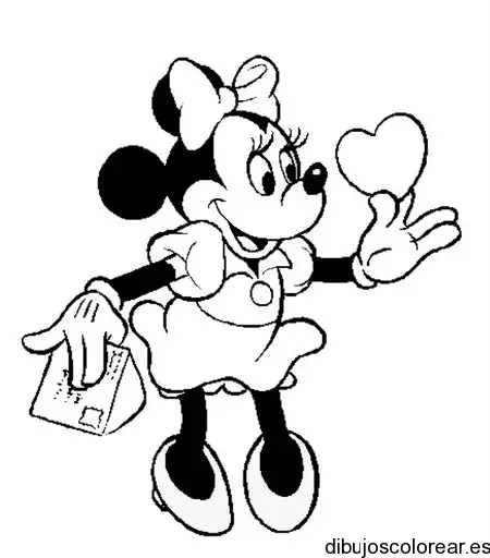 Dibujo de Minnie y un corazón