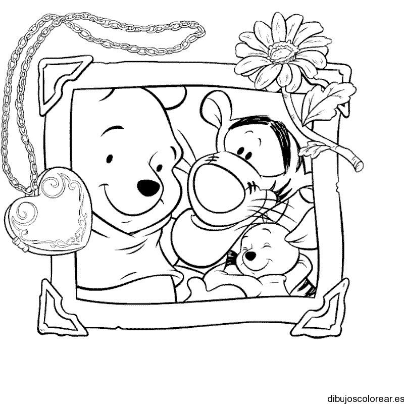 Dibujo de Winnie Poh en un marco