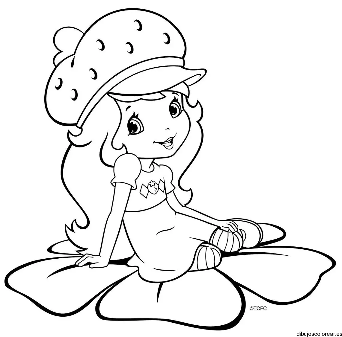 Dibujo de una niña con boina