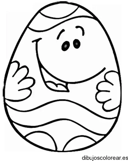 Dibujo de un huevo de pascua sonriente