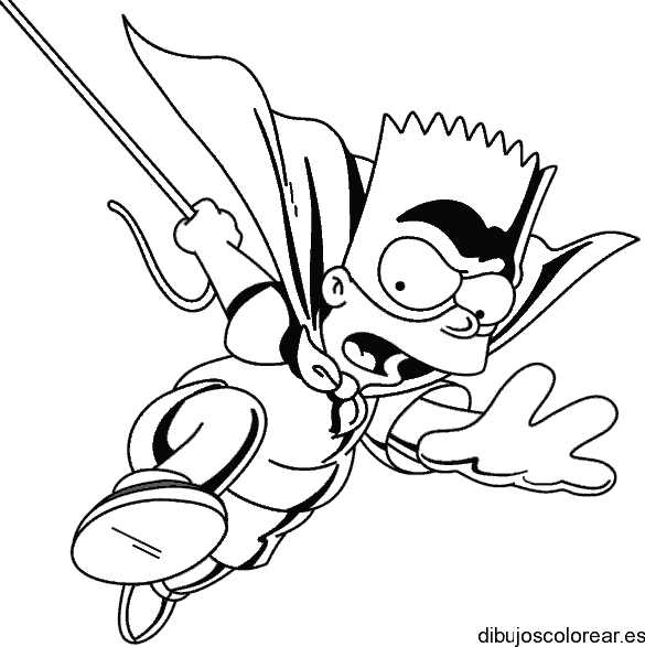 Dibujo de Bart Simpson disfrazado