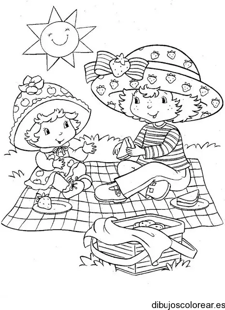 Dibujo de Fresita y su hermana menor