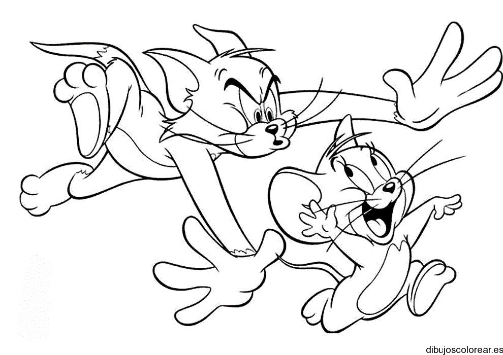 Dibujo de Tom persiguiendo a Jerry