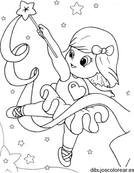 Dibujo de una niña ballerina