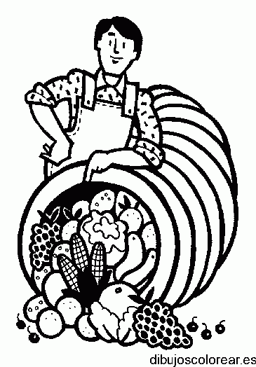 Dibujo de un agricultor y la prosperidad