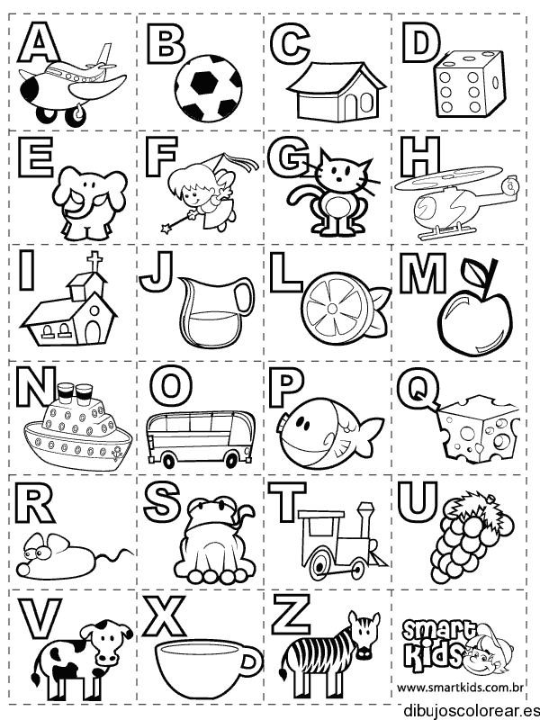Dibujo de abecedario con figuritas