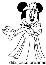 Dibujo de Minnie vestida de princesa