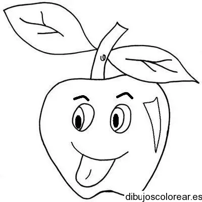 Dibujo de una manzana con tronco