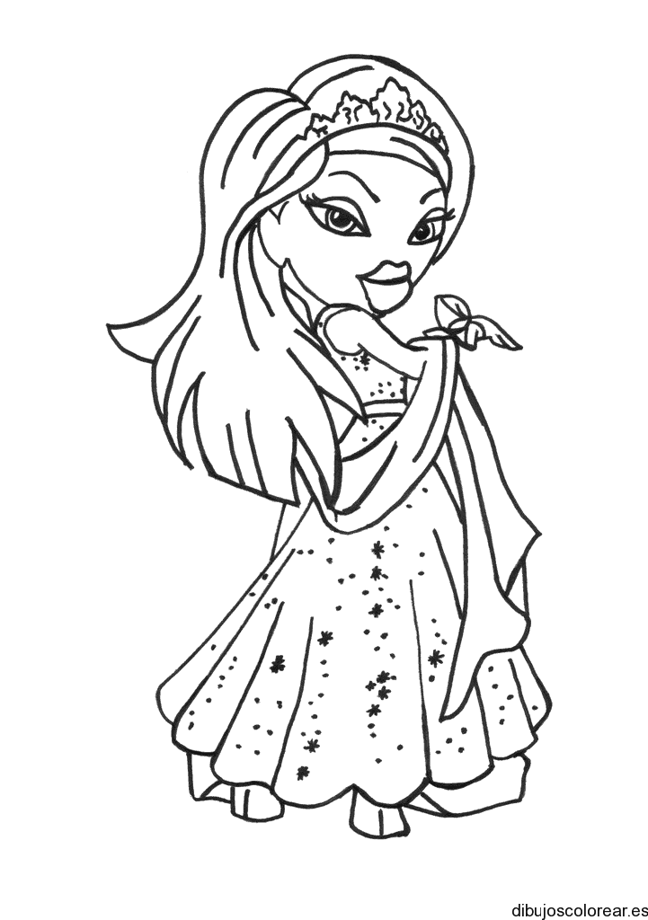 Dibujo de una Bratz de fiesta