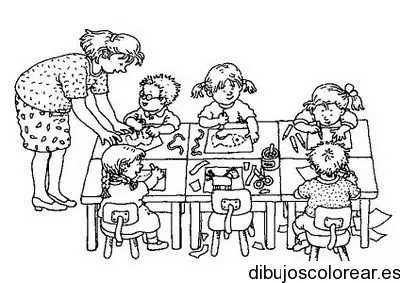 Dibujo de niños en la escuela