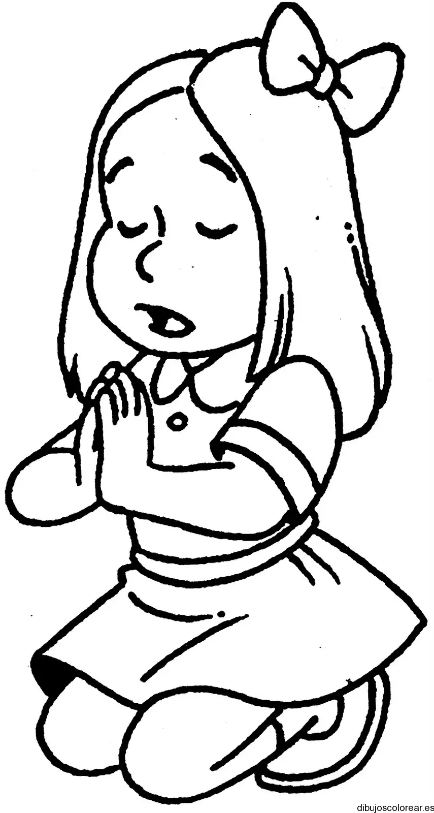 Dibujo de una niña rezando