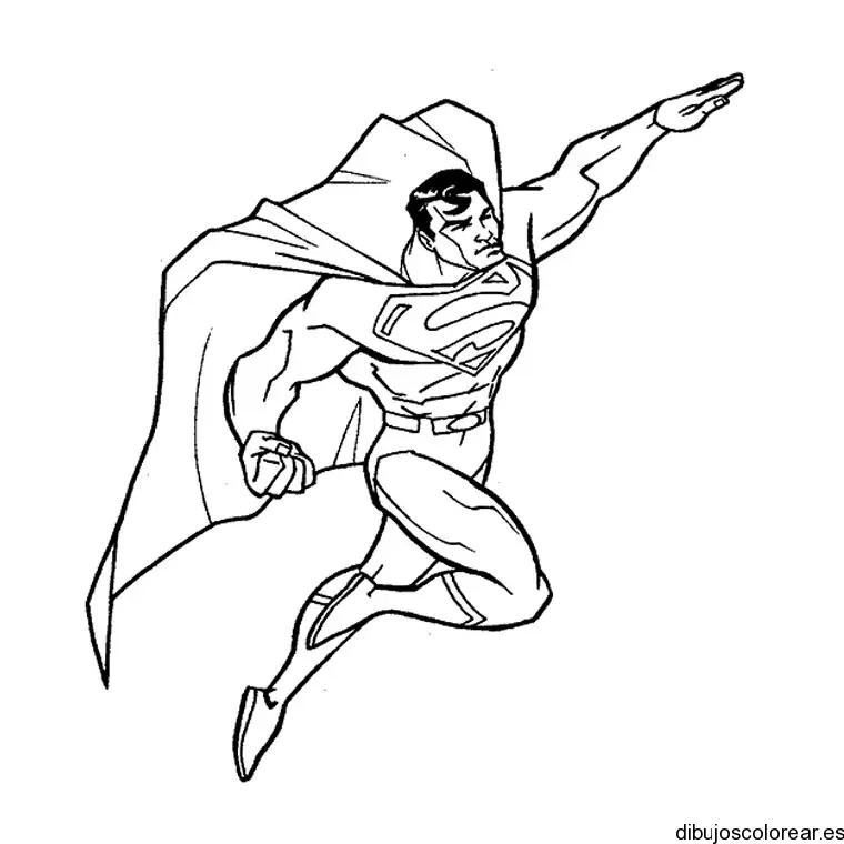 Dibujo de Superman elevándose