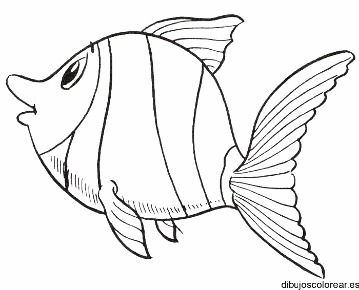 Dibujo de un pez en el mar