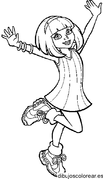 Dibujo de una niña con zapatillas deportivas