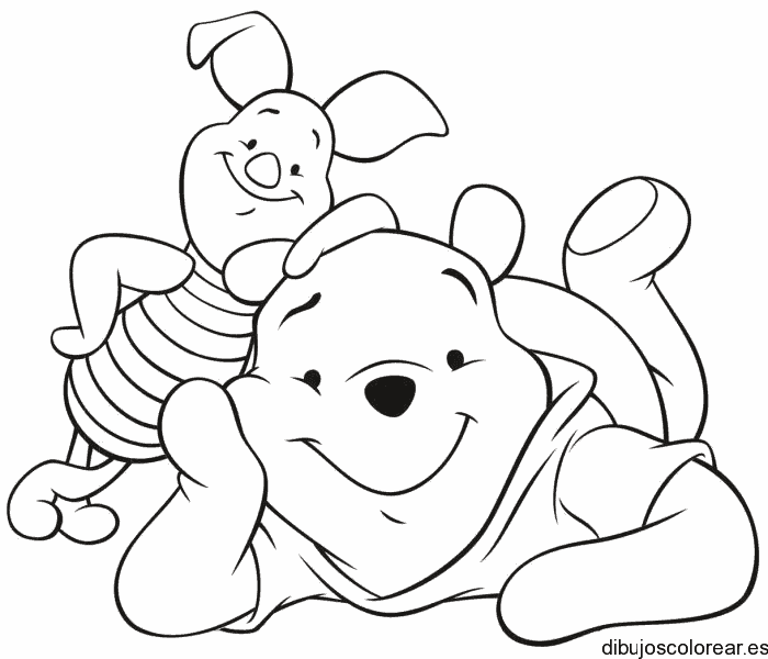 Dibujo de Winnie Poh sonriendo con Pliget