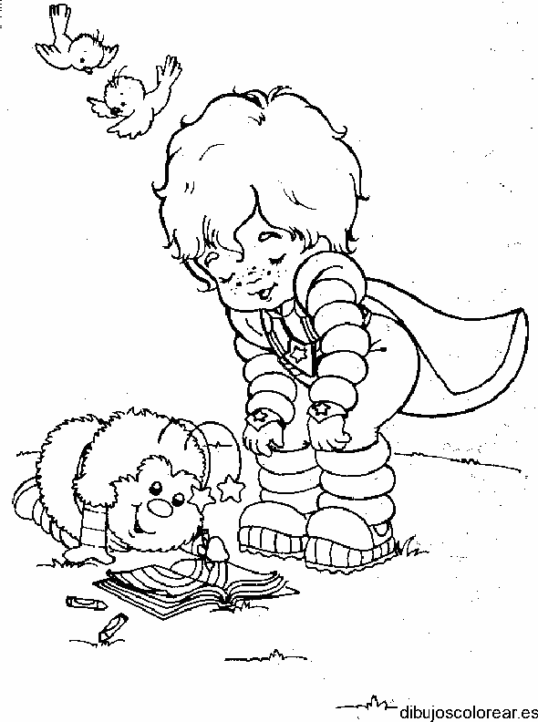 Dibujo de un niño y una abeja
