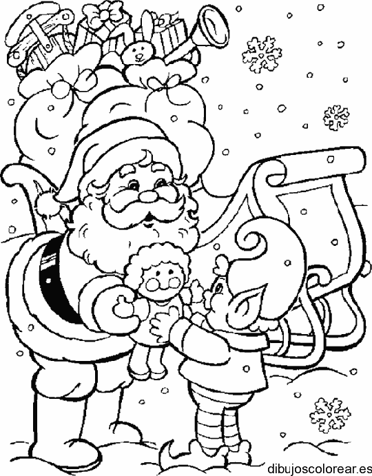 Dibujo de Santa Claus  y un niño