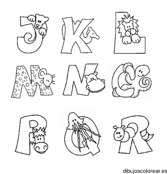 Dibujo del abecedario con animales