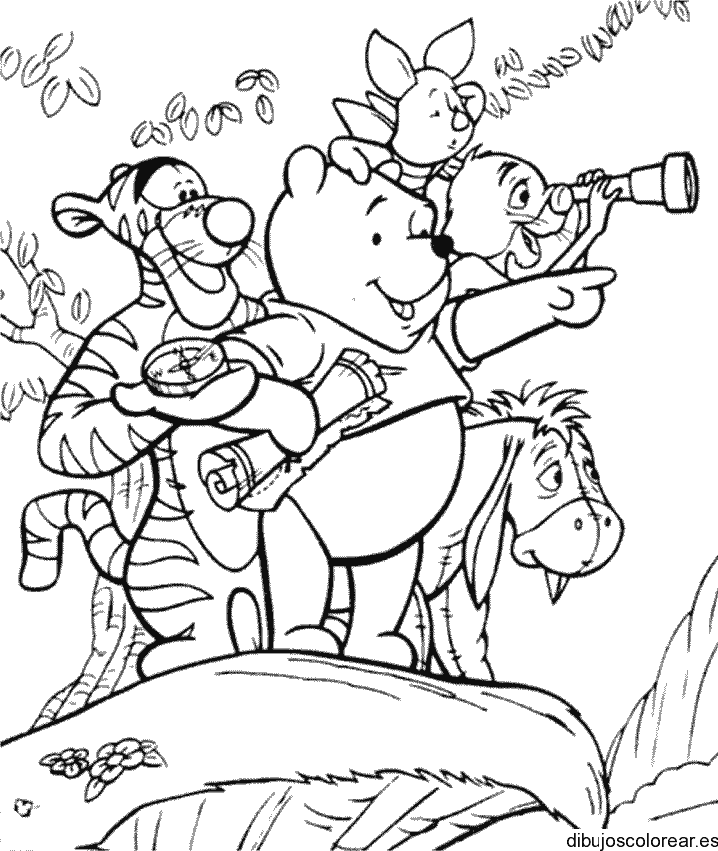 Dibujo de Winnie Pooh y sus amigos
