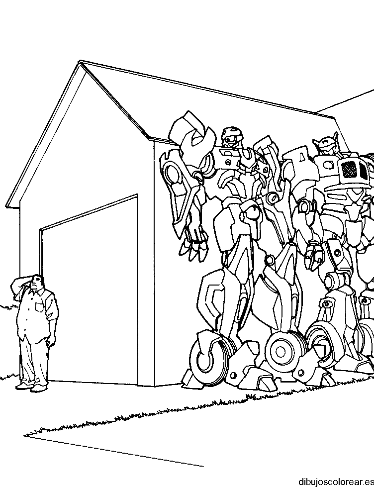 Dibujo de dos robots escondidos