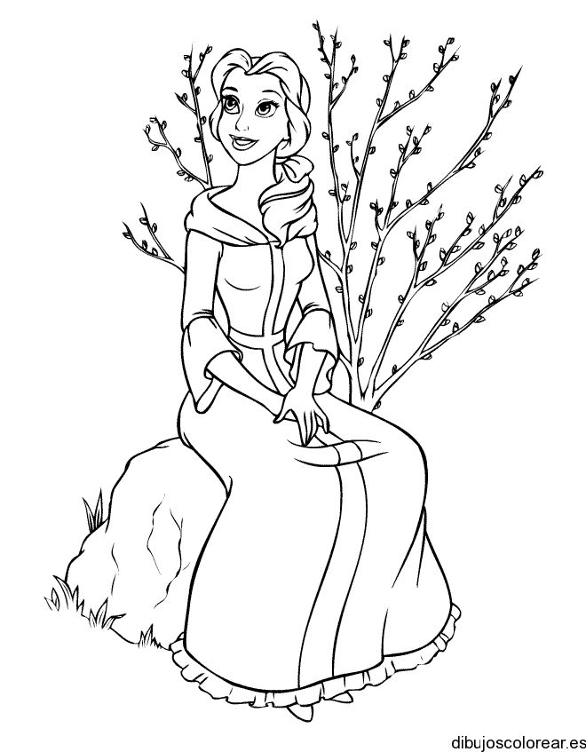 Dibujo de una princesa sentada
