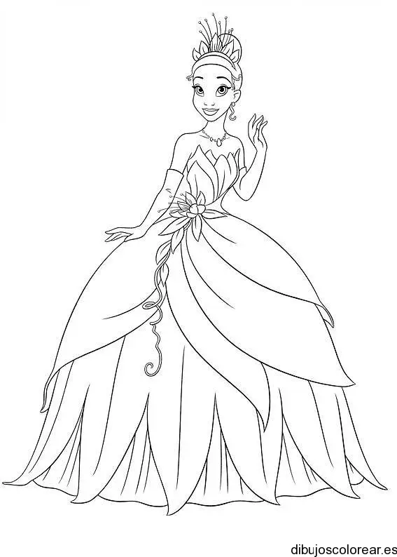 Dibujo de una princesa saludando