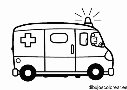 Dibujo de una ambulancia en marcha