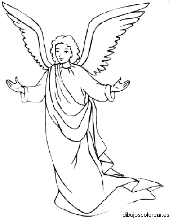 Dibujo de un ángel alzando las manos