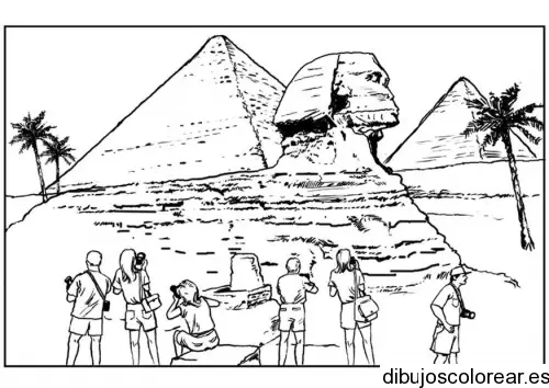 Dibujo de esfinge en Egipto