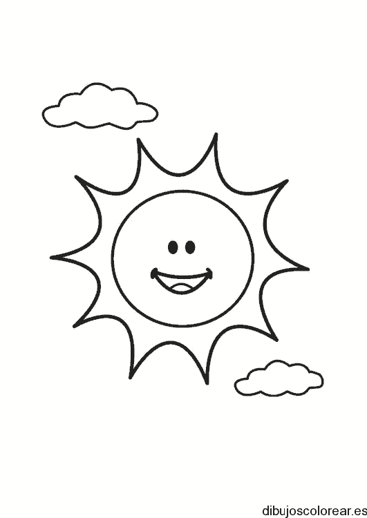 Dibujo del sol y dos nubes