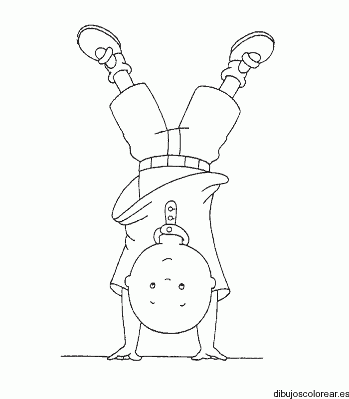Dibujo de un niño parado de manos