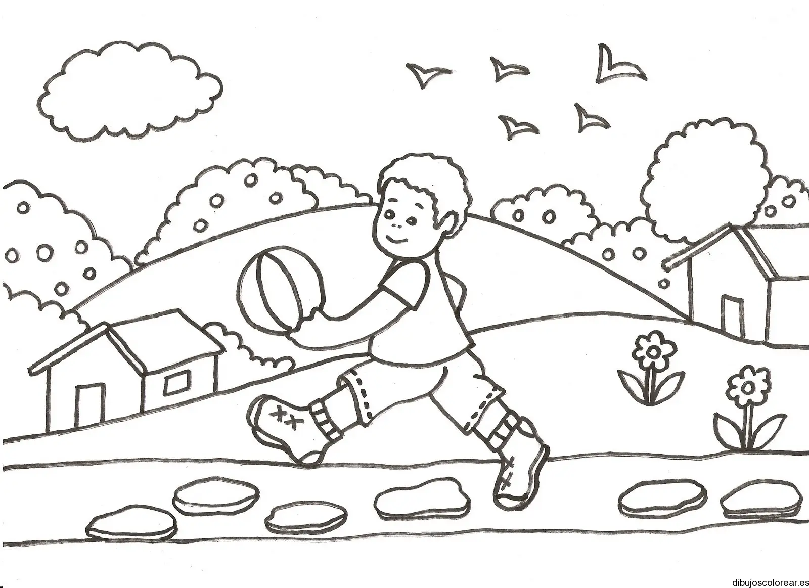 Dibujo de un niño con una pelota