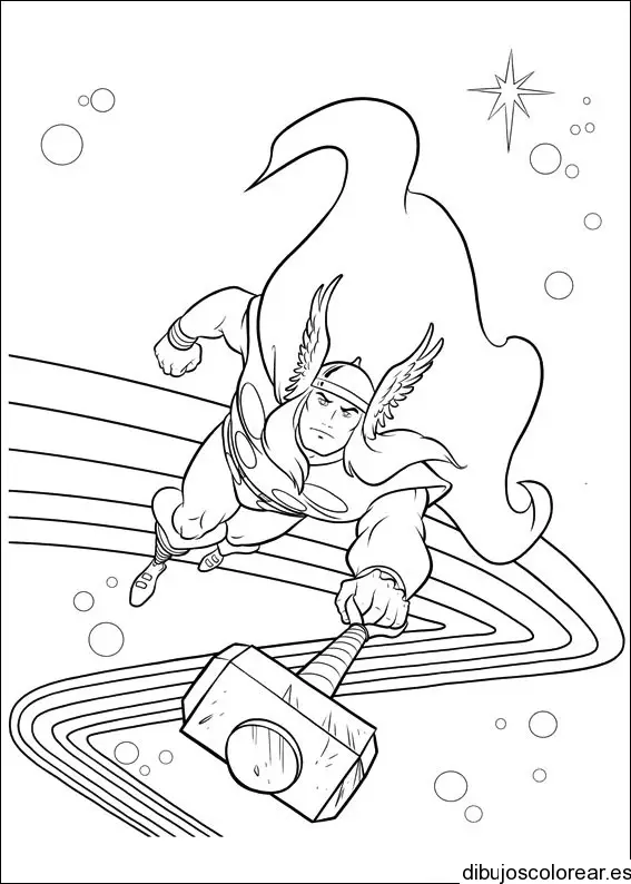 Dibujo de Thor corriendo